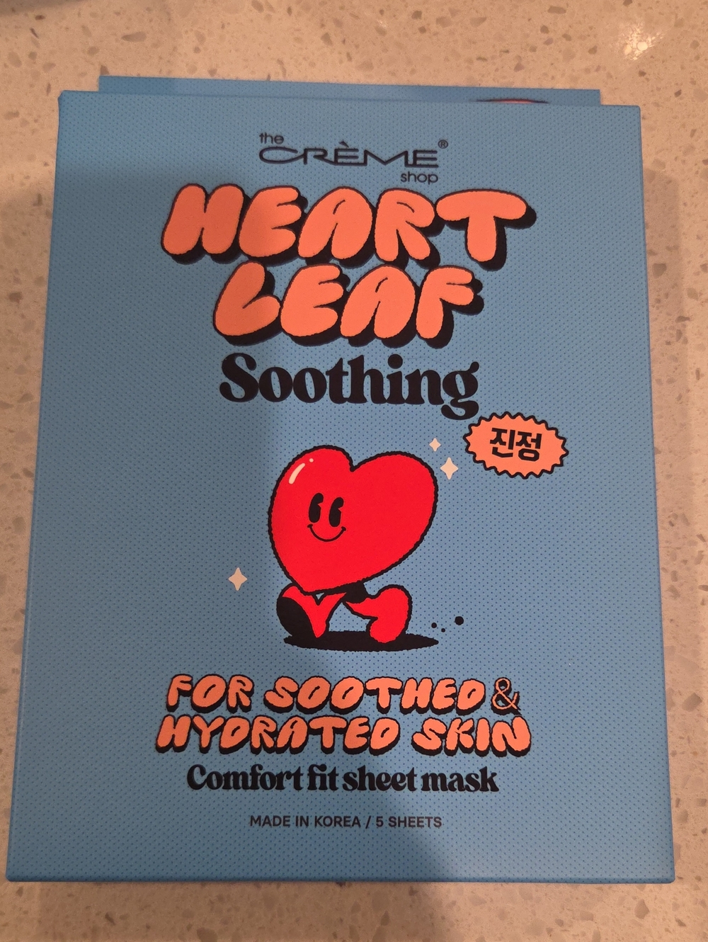 1 Box The Crème Shop Heart Leaf Soothing Sheet Mask 5pc/bx New Korean Skincare